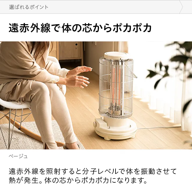 電気ヒーター 遠赤外線 レトロ家電 ミントグリーン☆ - 冷暖房/空調